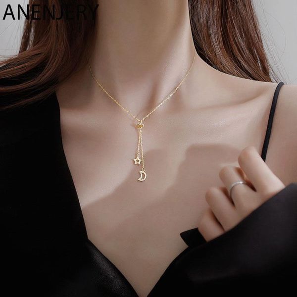 chains anenjery 925 sterling silver stars moon long tassel necklace for women light luxury niche clavicle chain selling jewelry
chains anenjery 925 sterling silver stars moon long tassel necklace for women light luxury niche clavicle chain selling jewelry