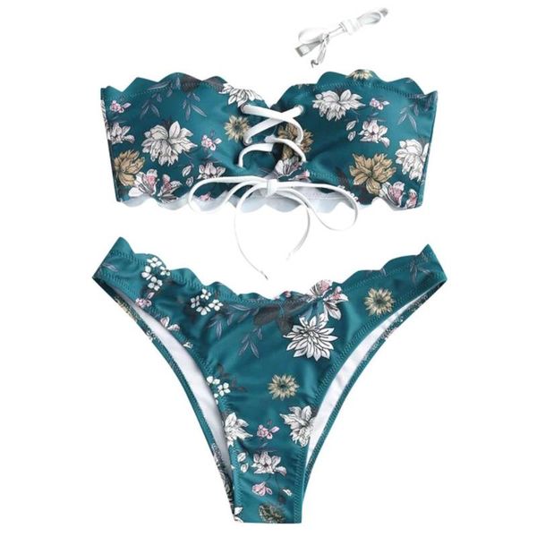 two piece womens floral print lace-up scalloped bandeau bikini set push-up brazilian swimwear 2021 summer swimsuit for female one-piece suit
two piece womens floral print lace-up scalloped bandeau bikini set push-up brazilian swimwear 2021 summer swimsuit for female one-piece suit