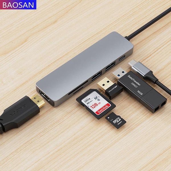 hubs type c hub multifunctional docking station 4k hd usb notebook 6-in-1 
hubs type c hub multifunctional docking station 4k hd usb notebook 6-in-1