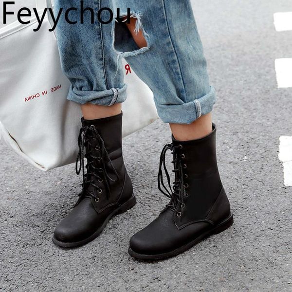 women boots autumn winter low heel pu warm round toe lace up 2021 fashion mid-calf motorcycle black beige size 34-48
women boots autumn winter low heel pu warm round toe lace up 2021 fashion mid-calf motorcycle black beige size 34-48