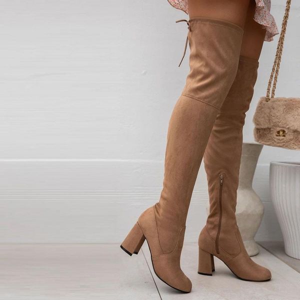boots women thigh high autumn winter lace up chunky heels ladies shoes round toe platform over the knee long, Black
boots women thigh high autumn winter lace up chunky heels ladies shoes round toe platform over the knee long, Black