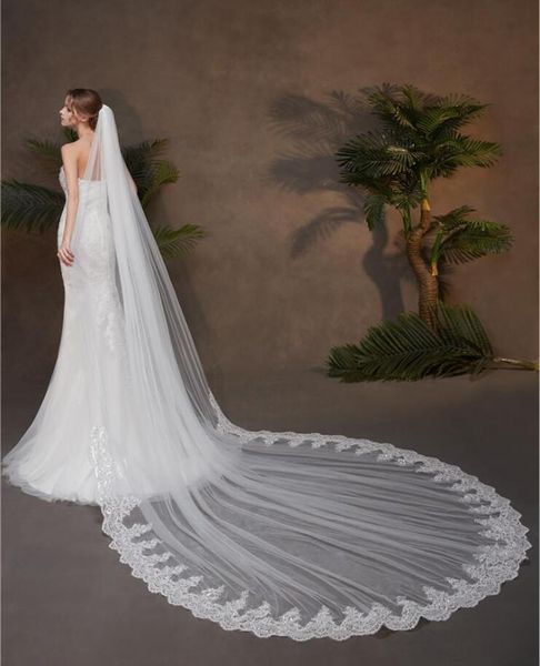bridal veils beautiful sequins lace edge 350cm long veil one layer white ivory of bride wedding accessoire with comb, Black
bridal veils beautiful sequins lace edge 350cm long veil one layer white ivory of bride wedding accessoire with comb, Black