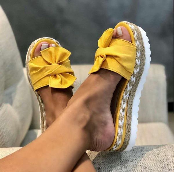 solid color bowknot beach women's slippers thick-soled wedge rope large size sandals and women, Black
solid color bowknot beach women's slippers thick-soled wedge rope large size sandals and women, Black