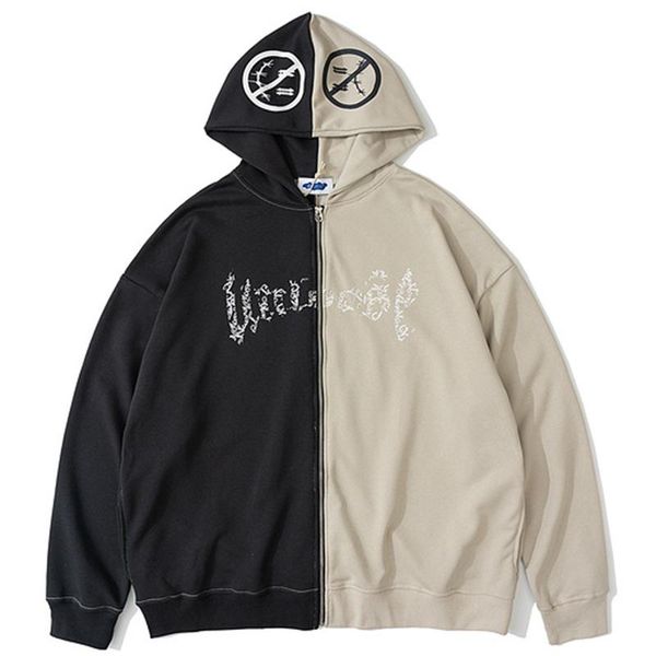 men's hoodies & sweatshirts men harajuku patchwork hoodie jacket coats autumn oversized cotton full zipper loose color block pul, Black
men's hoodies & sweatshirts men harajuku patchwork hoodie jacket coats autumn oversized cotton full zipper loose color block pul, Black