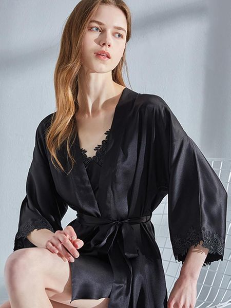 real silk robe women nightgown black summer lace nightdress for ladies luxury pure sleeping dress bathrobe 16mm women's sleepwear, Black;red
real silk robe women nightgown black summer lace nightdress for ladies luxury pure sleeping dress bathrobe 16mm women's sleepwear, Black;red