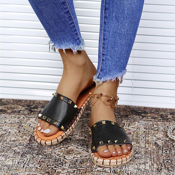 slippers women flip flops 2021 summer casual beach solid color rivet ladies flats slides slip on boho sewing female shoes, Black
slippers women flip flops 2021 summer casual beach solid color rivet ladies flats slides slip on boho sewing female shoes, Black