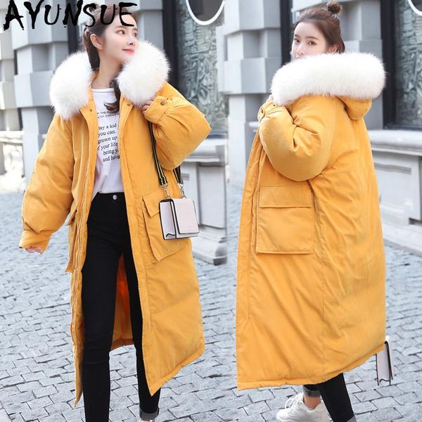 women's trench coats ayunsue parkas mujer 2021 long winter jacket women coat korean parka fur collar large size warm padded womens jack, Tan;black
women's trench coats ayunsue parkas mujer 2021 long winter jacket women coat korean parka fur collar large size warm padded womens jack, Tan;black