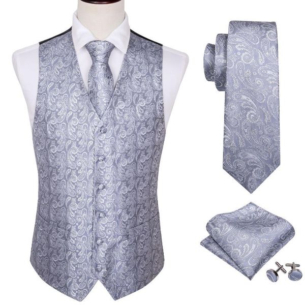 men's vests barry.wang formal waistcoat for men slim suit vest silver silk paisley necktie set handkerchief cufflinks wedding, Black;white
men's vests barry.wang formal waistcoat for men slim suit vest silver silk paisley necktie set handkerchief cufflinks wedding, Black;white