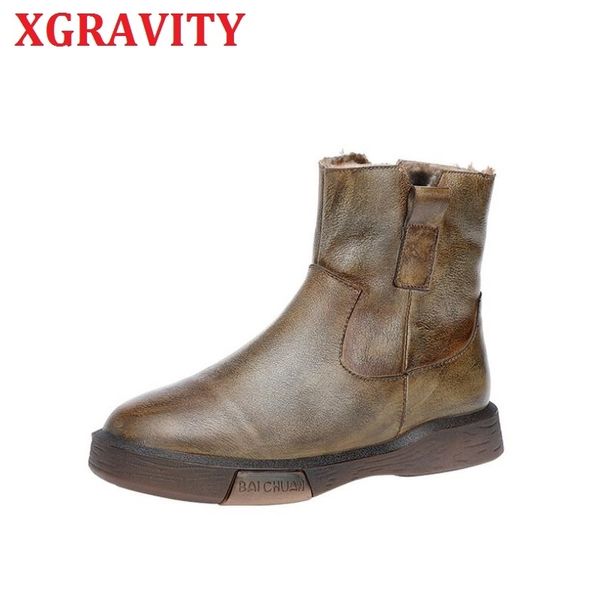 xgravity vintage forest lady shoes fashion girl's casual flat boots cow genuine leather footwear woman booties fur warm shoes 210429, Black
xgravity vintage forest lady shoes fashion girl's casual flat boots cow genuine leather footwear woman booties fur warm shoes 210429, Black