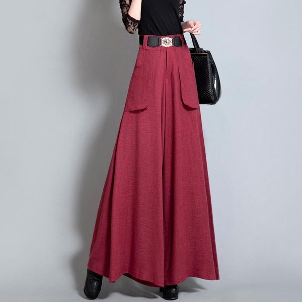 women's pants & capris 2021 fashion high waist wide leg women big size loose cotton linen trousers elegant ol long culottes pant 5308, Black;white
women's pants & capris 2021 fashion high waist wide leg women big size loose cotton linen trousers elegant ol long culottes pant 5308, Black;white