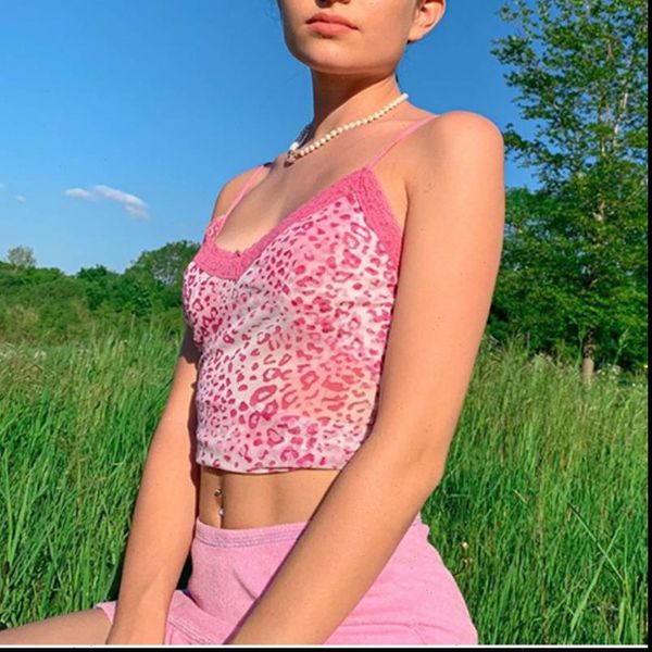 summer womens camis lace leopard print pink women sling v neck slim club holiday casual crop tank streetwear, White
summer womens camis lace leopard print pink women sling v neck slim club holiday casual crop tank streetwear, White
