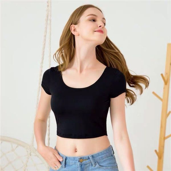 yoga outfit women t-shirt summer short-sleeved all-in-one with chest pad short high-waist navel sports casual solid breathable crop top
yoga outfit women t-shirt summer short-sleeved all-in-one with chest pad short high-waist navel sports casual solid breathable crop top