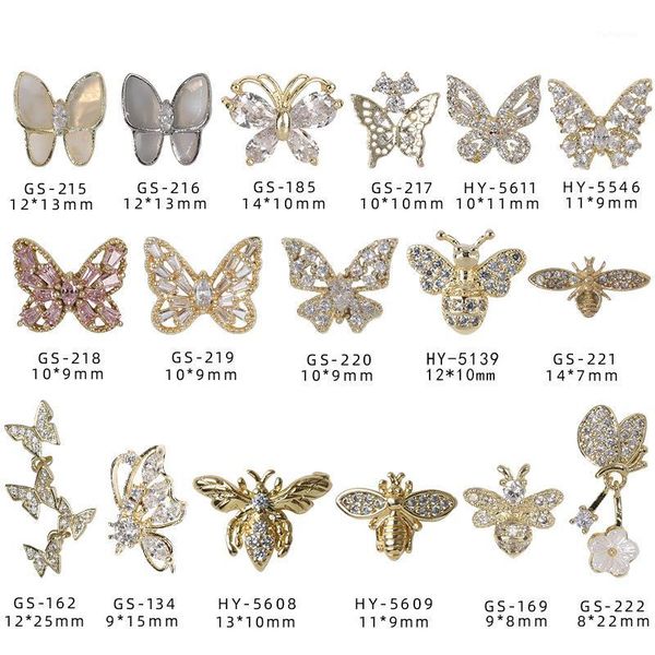 pcs carved butterfly bee shiny zircon 3d nail art decorations luxury crystal emulational jewelry manicure design accessories1, Silver;gold
pcs carved butterfly bee shiny zircon 3d nail art decorations luxury crystal emulational jewelry manicure design accessories1, Silver;gold