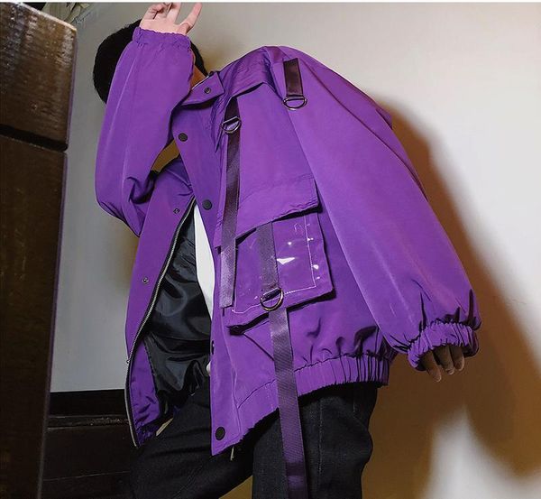 men's jackets men streetwear mulit-pockets ribbons jacket windbreaker harajuku black purple hip hop hipster cargo outwear coats, Black;brown
men's jackets men streetwear mulit-pockets ribbons jacket windbreaker harajuku black purple hip hop hipster cargo outwear coats, Black;brown