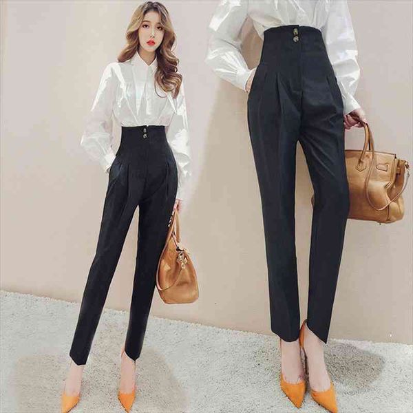womens fashion suit pants high waist slim harem pants summer ankle-length black trousers women baggy harem, Black;white
womens fashion suit pants high waist slim harem pants summer ankle-length black trousers women baggy harem, Black;white