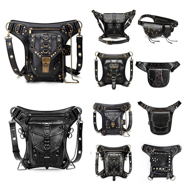 waist bags fashion pu leather steampunk retro bag for women men multi-function black travel motorcycle crossbody chest fanny pack
waist bags fashion pu leather steampunk retro bag for women men multi-function black travel motorcycle crossbody chest fanny pack