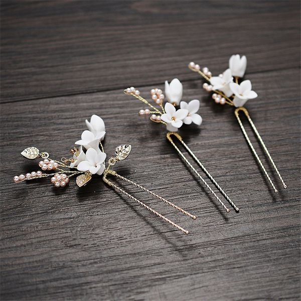 white porcelain flower bridal hair clips pins pearls women jewelry handmade wedding hairpins accessories, Golden;silver
white porcelain flower bridal hair clips pins pearls women jewelry handmade wedding hairpins accessories, Golden;silver