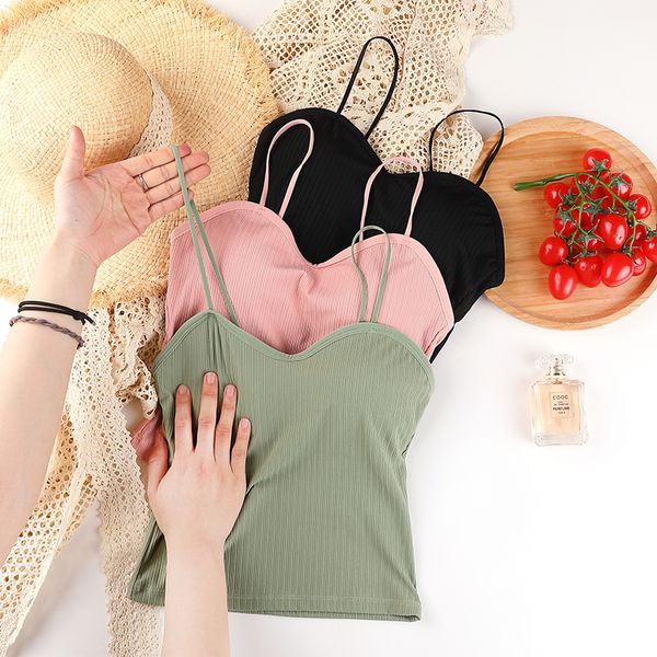 Girl Summer Camisole Padded All Match Crop Top Push Up Bra Cute Style Bralette Thin Strap Underwear, Black bra
Girl Summer Camisole Padded All Match Crop Top Push Up Bra Cute Style Bralette Thin Strap Underwear, Black bra
