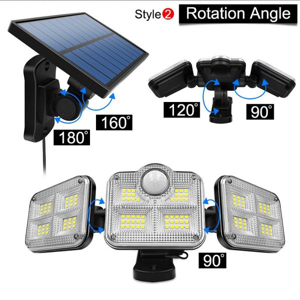 solar lamps led lights outdoor 3 head motion sensor 270° wide angle illumination super bright waterproof remote control wall lamp
solar lamps led lights outdoor 3 head motion sensor 270° wide angle illumination super bright waterproof remote control wall lamp