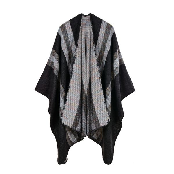 ladies imitation cashmere large split national wind shawl autumn and winter air conditioning cloak cape computer knitted 210427, White;black
ladies imitation cashmere large split national wind shawl autumn and winter air conditioning cloak cape computer knitted 210427, White;black