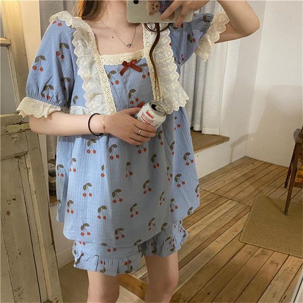 patchwork lace women sleepwear cute girls home clothes letter all match lady summer shorts square collar chic pajamas suits, Black;red
patchwork lace women sleepwear cute girls home clothes letter all match lady summer shorts square collar chic pajamas suits, Black;red