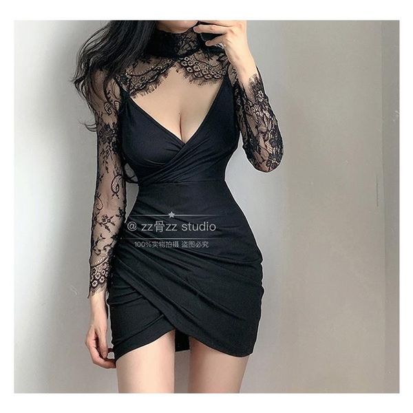 casual dresses womengaga autumn ol mature v neck lace mesh splicing elegant hollow out long sleeve mini dress sweet asian female v6wq, Black;gray
casual dresses womengaga autumn ol mature v neck lace mesh splicing elegant hollow out long sleeve mini dress sweet asian female v6wq, Black;gray