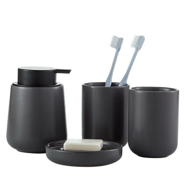 nordic bathroom gray simple ceramic four-piece toothbrush holder lotion bottle soap box wash set bath accessory
nordic bathroom gray simple ceramic four-piece toothbrush holder lotion bottle soap box wash set bath accessory