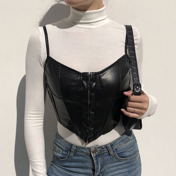 y2k skinny pu leather crop women bodycon solid lace up tank street wear women's camisole clubwear sleeveless vest 210515, White
y2k skinny pu leather crop women bodycon solid lace up tank street wear women's camisole clubwear sleeveless vest 210515, White
