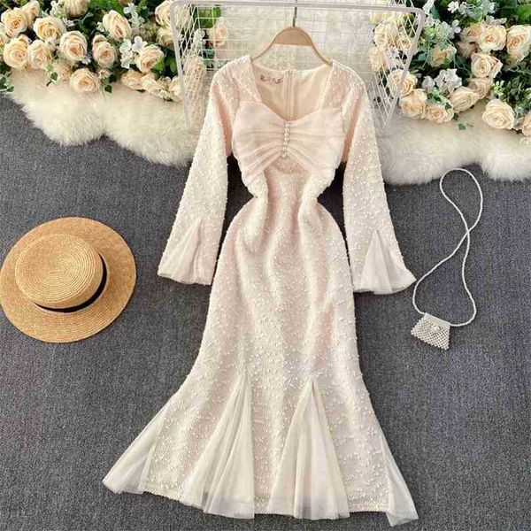 women elegant trumpet dress spring autumn long sleeve lace patchwork mesh midi bodycon es ladies party 210525, Black;gray
women elegant trumpet dress spring autumn long sleeve lace patchwork mesh midi bodycon es ladies party 210525, Black;gray