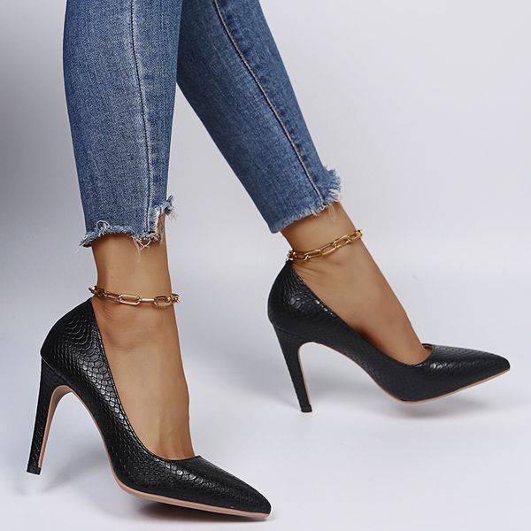 luxury dress shoes large 2021 summer pointed thin shallow snake pattern high heel's sho, Black
luxury dress shoes large 2021 summer pointed thin shallow snake pattern high heel's sho, Black