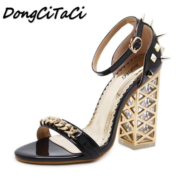 dongcitaci summer women high heel gladiator sandals woman shoes ladies fashion rivet crystal transparent metal, Black
dongcitaci summer women high heel gladiator sandals woman shoes ladies fashion rivet crystal transparent metal, Black