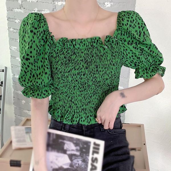 women's blouses & shirts women summer blouse floral shirt ladies square collar short-sleeved, White
women's blouses & shirts women summer blouse floral shirt ladies square collar short-sleeved, White
