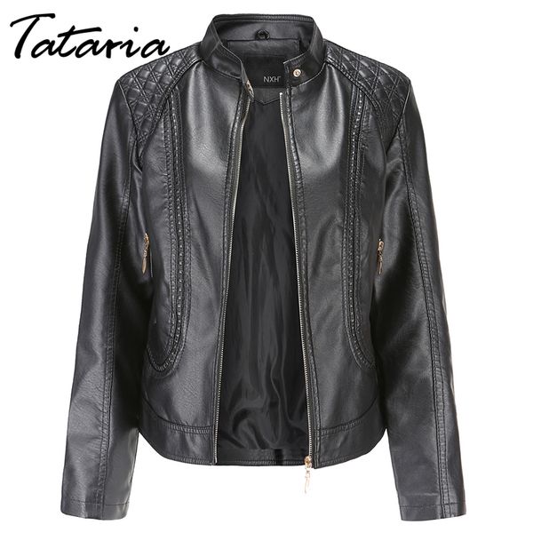 tataria faux leather jacket women autumn winter long sleeve pu women's motorcycle coat short biker 210514, Black
tataria faux leather jacket women autumn winter long sleeve pu women's motorcycle coat short biker 210514, Black