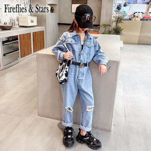 spring autumn girls denim overall baby one piece kids jumpsuits children streetwear open button ripped hole waistbelt 4 to 14 yr1, Blue
spring autumn girls denim overall baby one piece kids jumpsuits children streetwear open button ripped hole waistbelt 4 to 14 yr1, Blue