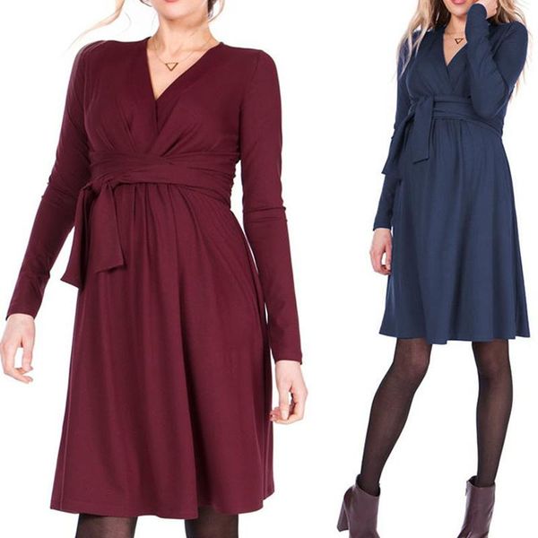 maternity dresses casual nursing dress womens long sleeves with adjustable belt v neck breastfeeding pregnancy plus size, White
maternity dresses casual nursing dress womens long sleeves with adjustable belt v neck breastfeeding pregnancy plus size, White