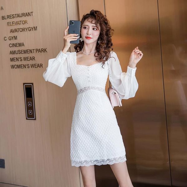 casual dresses #5304 summer white chiffon long sleeve a-line dress women square collar short party ladies hollow out mini, Black;gray
casual dresses #5304 summer white chiffon long sleeve a-line dress women square collar short party ladies hollow out mini, Black;gray