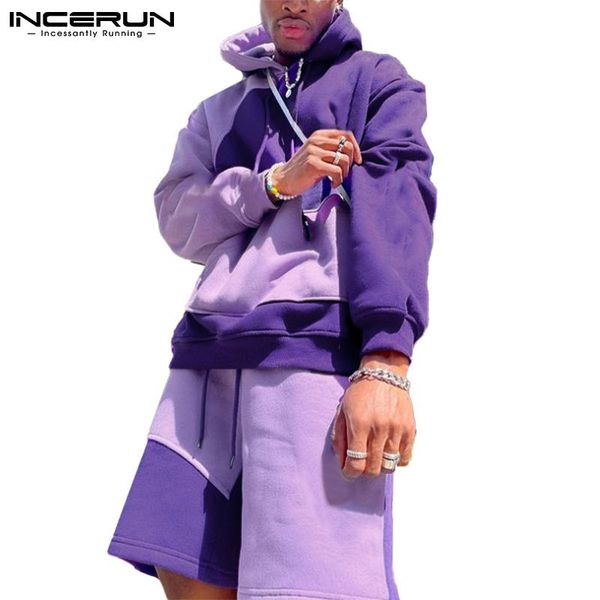 men's tracksuits men sets patchwork hooded long sleeve sweatshirt & shorts 2 pieces 2021 streetwear workout fashion casual suits inceru, Gray
men's tracksuits men sets patchwork hooded long sleeve sweatshirt & shorts 2 pieces 2021 streetwear workout fashion casual suits inceru, Gray