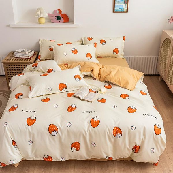 bedding sets cartoon lucky strawberry four-piece single dormitory bed sheet quilt cover small fresh three-piece set kawaii
bedding sets cartoon lucky strawberry four-piece single dormitory bed sheet quilt cover small fresh three-piece set kawaii