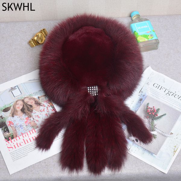 winter real fox fur hat for winter stylish russian thick warm beanie women natural fluffy cap with tail bomber, Silver
winter real fox fur hat for winter stylish russian thick warm beanie women natural fluffy cap with tail bomber, Silver