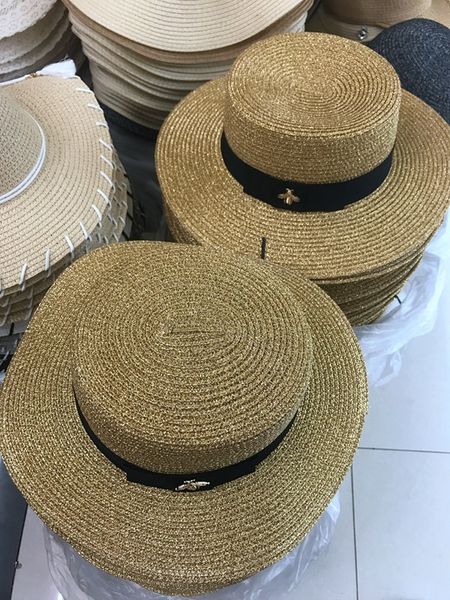 spring summer golden woven straw little bee lady fashion wide brim sun shading travel sun shading flat hat, Blue;gray
spring summer golden woven straw little bee lady fashion wide brim sun shading travel sun shading flat hat, Blue;gray