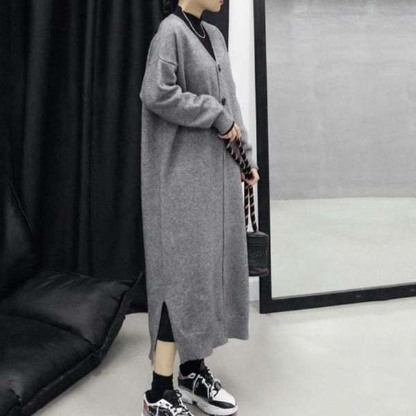 casual dresses korean fashion women knitting dress solid color v-neck split fork long sleeve pullover 2021 autumn winter loose, Black;gray
casual dresses korean fashion women knitting dress solid color v-neck split fork long sleeve pullover 2021 autumn winter loose, Black;gray