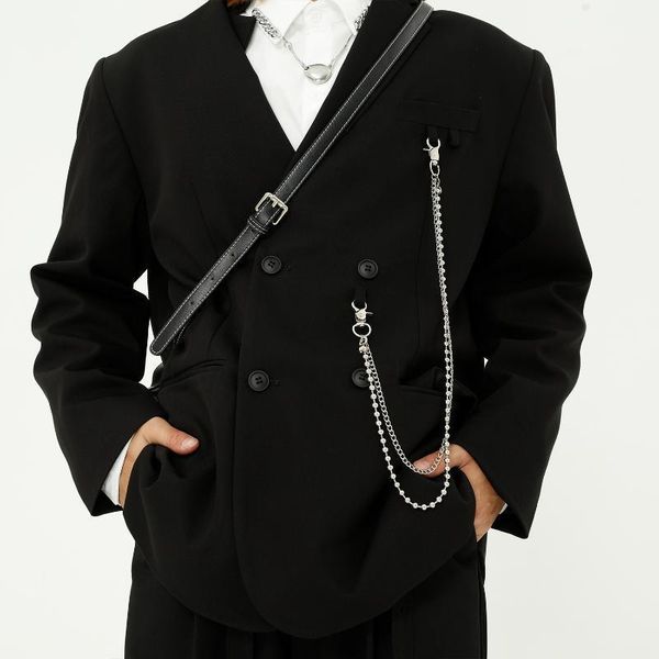 special zone | loose chain double row leisure suit for men men's suits & blazers, White;black