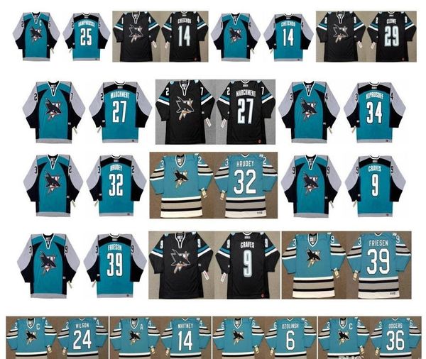 vintage san jose sharks jersey 9 adam graves 27 bryan marchment 34 miikka kiprusoff 32 kelly hrudey 39 friesen 25 damphousse grren hockey, Black
vintage san jose sharks jersey 9 adam graves 27 bryan marchment 34 miikka kiprusoff 32 kelly hrudey 39 friesen 25 damphousse grren hockey, Black