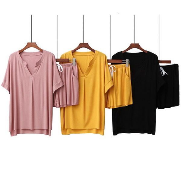 women's sleepwear summer pajama women modal cotton sleepwear short femme pyjamas sleeve s pijama set loose v-neck ladies nightwear, Black;red
women's sleepwear summer pajama women modal cotton sleepwear short femme pyjamas sleeve s pijama set loose v-neck ladies nightwear, Black;red