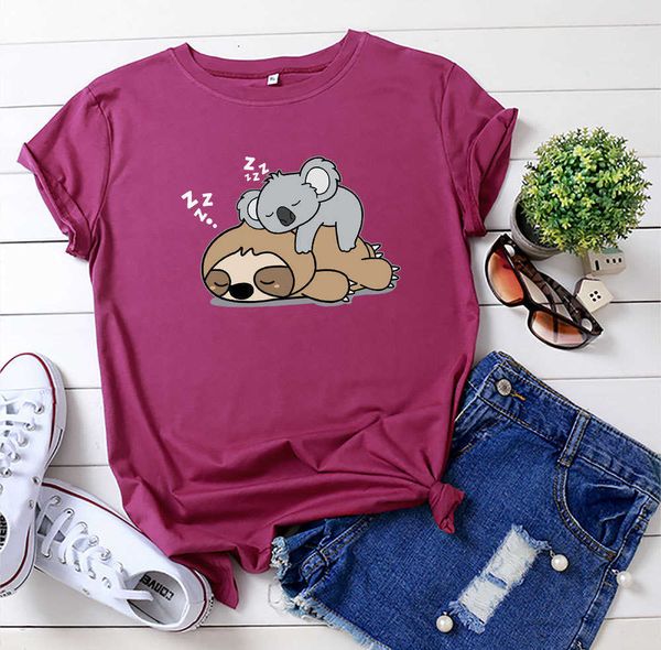 s-5xl kawaii lazy sloth koala women t-shirt casual loose short sleeve summer tees female clothing plus size w875 210526, White
s-5xl kawaii lazy sloth koala women t-shirt casual loose short sleeve summer tees female clothing plus size w875 210526, White