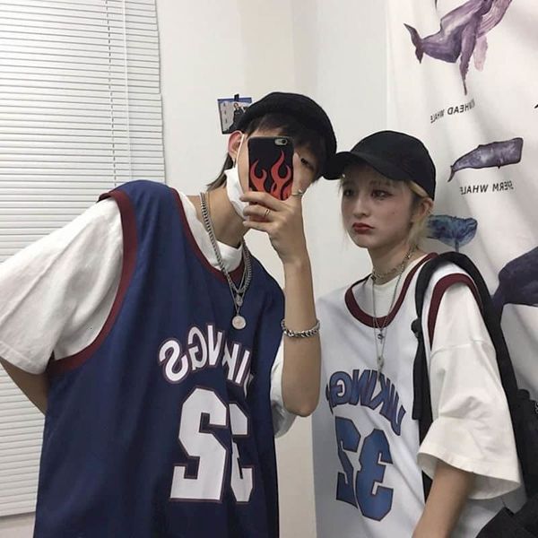 women's knits & tees two piece student basketball shirt, korean retro t-shirt, fully armed, round neck loose vest, sleeveless letters,, White
women's knits & tees two piece student basketball shirt, korean retro t-shirt, fully armed, round neck loose vest, sleeveless letters,, White