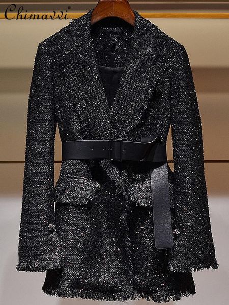 women's suits & blazers blazer black long sleeve squined outerwear 2021 autumn winter collar slim waist hepburn style suit coat, White;black
women's suits & blazers blazer black long sleeve squined outerwear 2021 autumn winter collar slim waist hepburn style suit coat, White;black