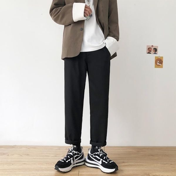 men's casual pants 2021 spring and autumn solid color straight-leg trousers 9-point suit campus youth men, Black
men's casual pants 2021 spring and autumn solid color straight-leg trousers 9-point suit campus youth men, Black