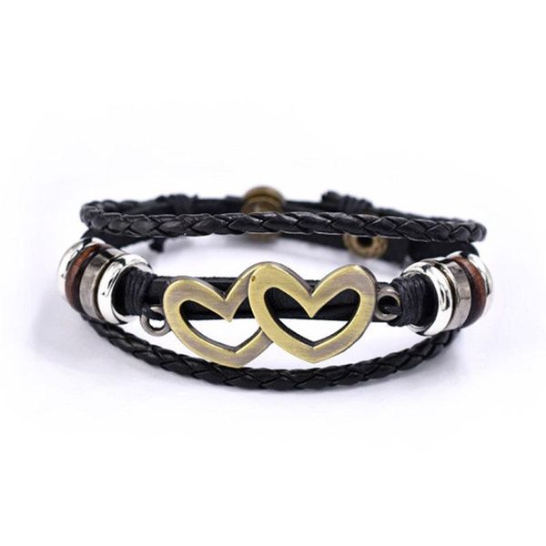 charm bracelets retro double love leather bracelet couples fashion metal women men bangle goth jewelry gifts accessories, Golden;silver
charm bracelets retro double love leather bracelet couples fashion metal women men bangle goth jewelry gifts accessories, Golden;silver