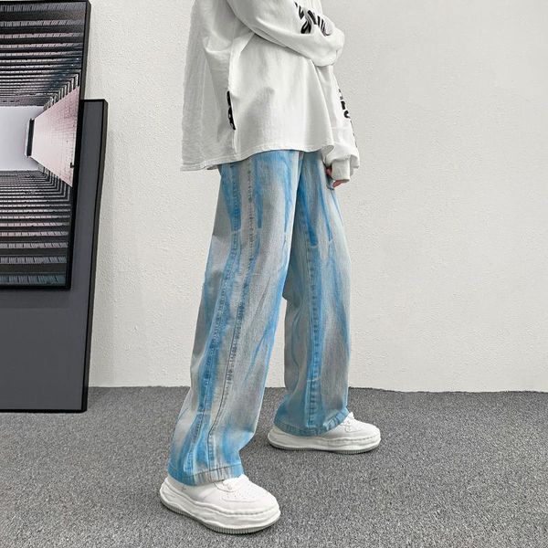 men's jeans 2021 streetwear dye color casual pants fashion trend straight baggy homme biker denim loose trousers -2xl, Blue
men's jeans 2021 streetwear dye color casual pants fashion trend straight baggy homme biker denim loose trousers -2xl, Blue